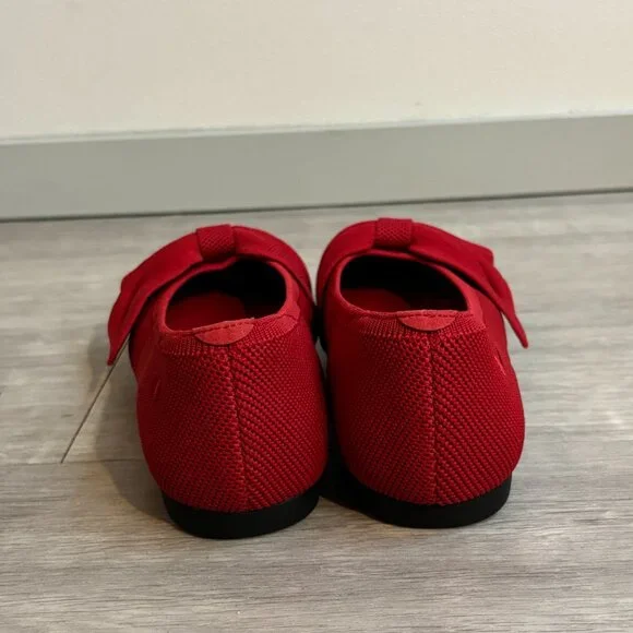 VIVAIA Red Embroidered Azura Bow Ballet Flats, Brand New with Box, Size 5 Womens - Picture 2 of 6